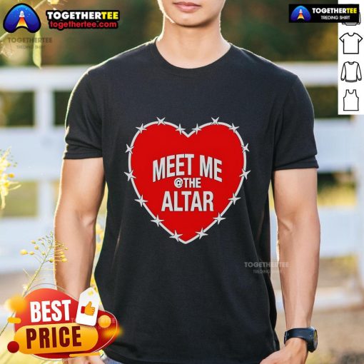 Alt Text: Top Meet Me At The Altar Heart T-Shirt featuring a vibrant heart graphic on a stylish casual tee.