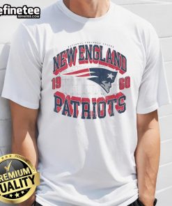 Alt Text: Top New England Patriots Field Arched Wordmark T-Shirt featuring bold team colors and logo, perfect for fans.