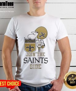Top New Orleans Saints Join The Saints Side 2024 T-Shirt featuring team colors and logo, perfect for fans.