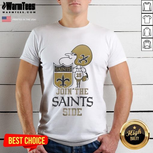 Top New Orleans Saints Join The Saints Side 2024 T-Shirt featuring team colors and logo, perfect for fans.