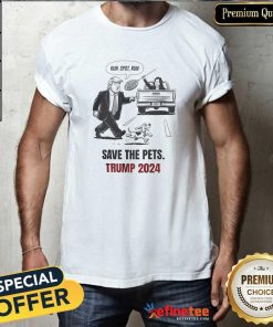 Top Run Spot Run Save The Pets Political Trump Humor T-Shirt