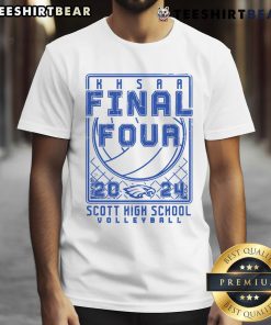 Alt Text: Top Scott High School Volleyball 2024 T-Shirt featuring school colors and logo, perfect for fans and players.