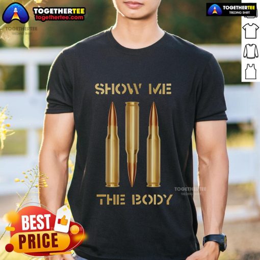 Top Show Me The Body Bullet T-Shirt in black with graphic design, perfect for fans of alternative music and streetwear style.