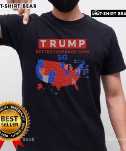 Top Trump Ugly Christmas T-Shirt featuring 'Better Coverage Than 5G' slogan, perfect for holiday festivities and humor.