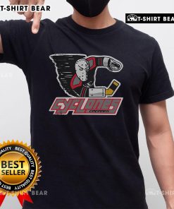 Vintage Cincinnati Cyclones goalie logo t-shirt featuring a bold design, perfect for hockey fans and collectors.