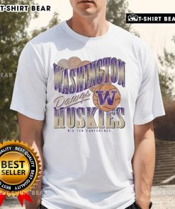 Alt Text: Top Washington Huskies Baller Bounce T-Shirt featuring bold team colors and logo for dedicated fans and athletes.