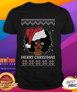 Alt Text: Awesome African American ugly Christmas pajama T-shirt featuring festive designs and playful holiday themes.