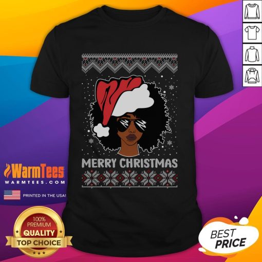 Alt Text: Awesome African American ugly Christmas pajama T-shirt featuring festive designs and playful holiday themes.