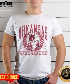 Awesome Arkansas Razorbacks Laurel T-Shirt featuring bold team logo and stylish design, perfect for fans and game day.