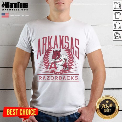 Awesome Arkansas Razorbacks Laurel T-Shirt featuring bold team logo and stylish design, perfect for fans and game day.