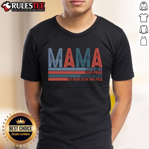 Awesome Baseball Mama Biggest Fan T-Shirt in vibrant colors, perfect for proud baseball moms showing team spirit.