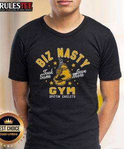 Awesome Biz Nasty Gym T-Shirt featuring a bold design, perfect for workouts and fitness enthusiasts.