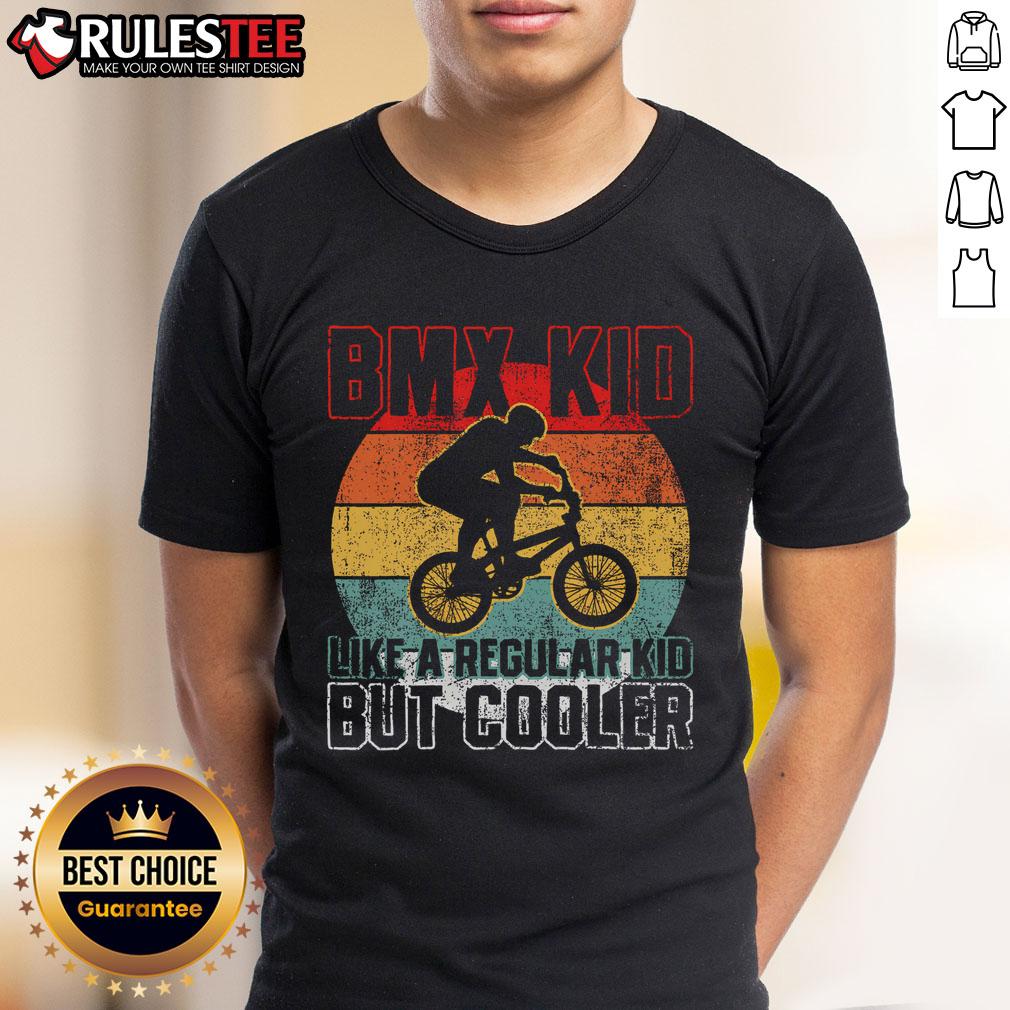 Awesome Bmx Kid Like A Regular But Cooler Vintage Sunset T Shirt Awesome BMX kid in a vintage sunset t-shirt, showcasing a cool and stylish biking vibe. Perfect for BMX enthusiasts.