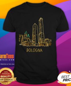 Awesome Bologna Italy unique hand-drawn art T-shirt featuring vibrant designs and cultural elements of Bologna.