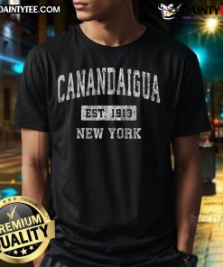 Awesome Canandaigua NY vintage sports T-shirt featuring retro design and established sports graphics.