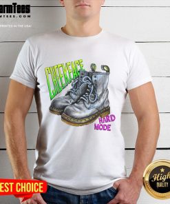 Awesome Cheekface Hard Mode Boot T-Shirt featuring a bold graphic design and comfortable fit for gaming enthusiasts.