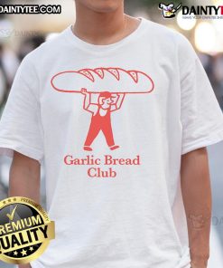 Awesome Garlic Bread Club T-Shirt featuring fun garlic bread graphic and vibrant colors, perfect for food lovers.