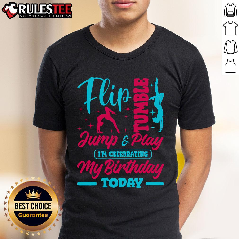 Awesome Gymnastic Birthday Theme Jump Gymnast Bday Party T Shirt Awesome Gymnastic Birthday Theme T-Shirt featuring a jumping gymnast, perfect for a fun gymnastic birthday party celebration.
