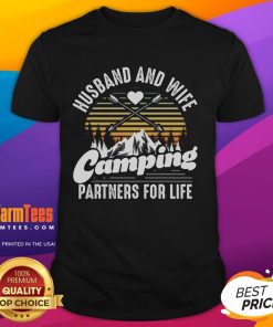 Awesome husband wife camping partners vintage t-shirt showcasing a fun design for adventurous couples.
