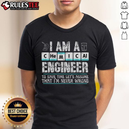 Awesome 'I Am A Chemical Engineer' T-shirt design, showcasing humor for engineers with a playful twist on confidence.