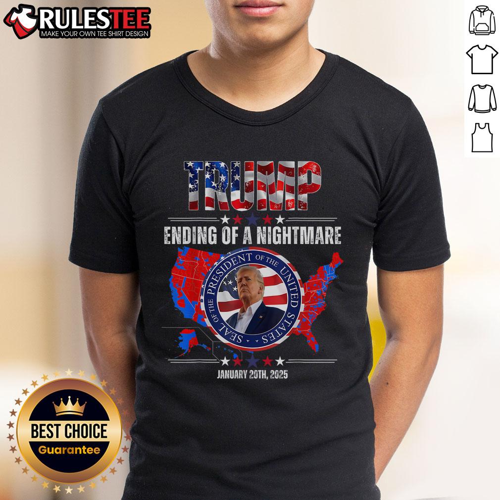 Awesome Inauguration 2025 Ending Of A Nightmare President Donald J Trump T-Shirt Awesome Inauguration 2025 T-Shirt featuring a bold design celebrating the end of Donald J Trumps presidency.