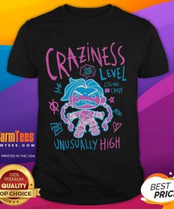 Awesome Jinx Craziness Level League Of Legends T-Shirt featuring vibrant graphics of Jinx in action, perfect for gamers.