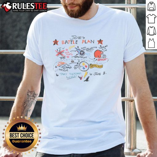 Awesome Joe's Battle Plan NFL T-Shirt featuring bold graphics and a comfortable fit for football fans.