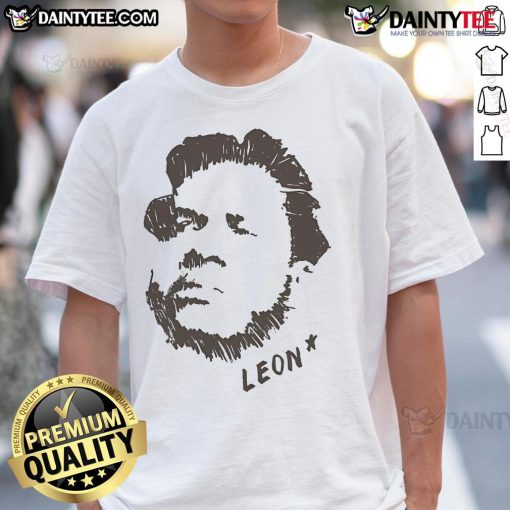 Awesome Leon Portrait T-Shirt featuring a vibrant graphic of Leon's face, perfect for fans and casual wear.