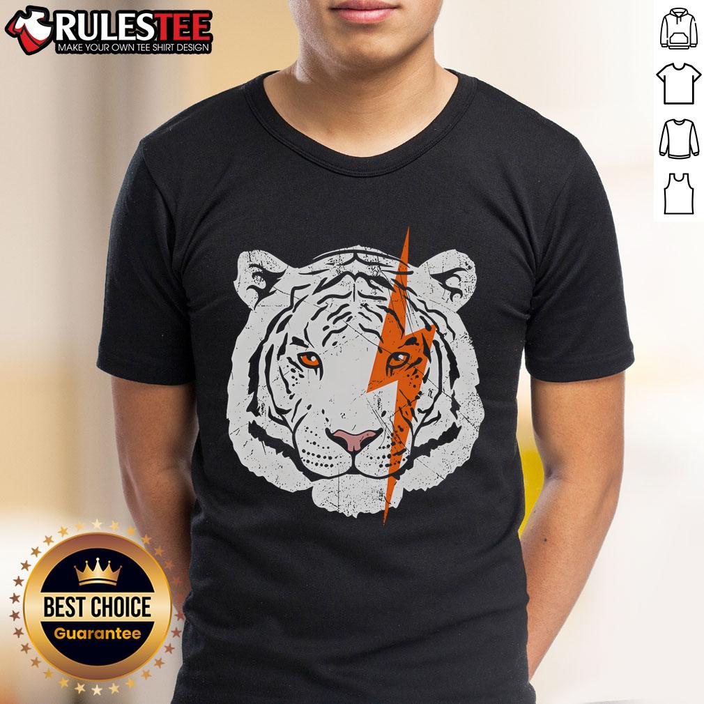Awesome Lightning Tiger T Shirt Awesome Lightning Tiger T-Shirt featuring a vibrant tiger graphic with lightning bolts on a stylish black shirt.