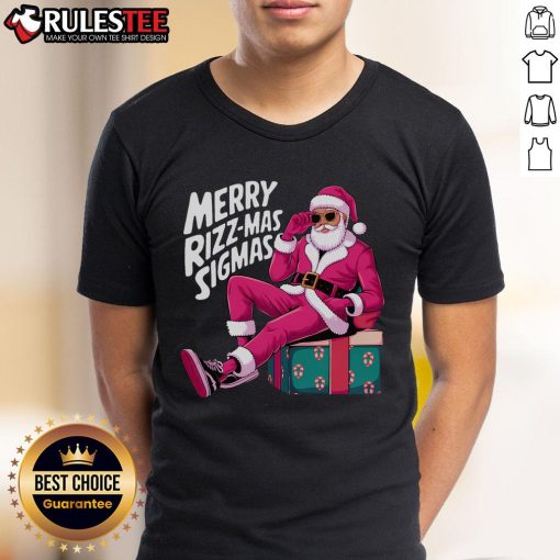 Awesome Merry Rizzmas Sigmas Santa Rizzler T-Shirt featuring festive design and playful holiday spirit.