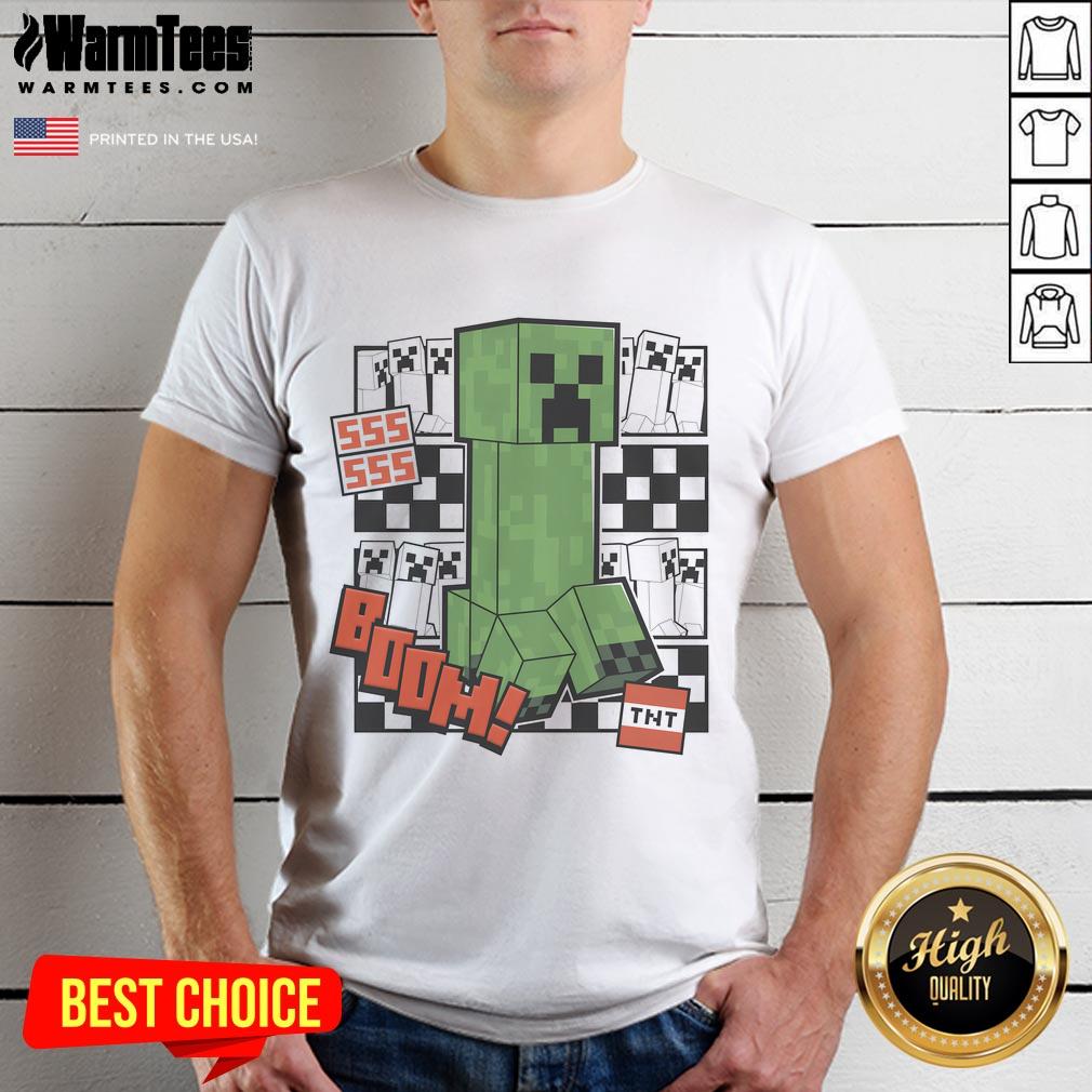 Awesome Minecraft Creeper Tnt T Shirt Awesome Minecraft Creeper TNT T-Shirt featuring a vibrant green Creeper graphic and explosive TNT design.