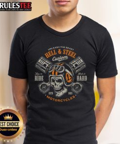 Alt Text: Awesome Motorcycle Skull And Piston Crossbones T-Shirt featuring a bold skull design with crossed pistons.