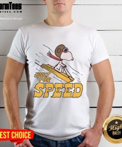 Alt Text: Awesome Peanuts Snoopy Built For Speed T-Shirt featuring a vibrant Snoopy graphic in action, perfect for fans.
