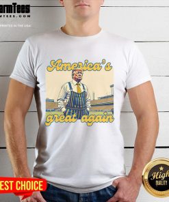 Vintage Trump America's Great Again football t-shirt featuring bold graphics and a classic design, perfect for fans.
