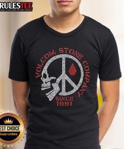Awesome Volcon Stone Company Skull T-Shirt, established in 1991, featuring a bold graphic design and stylish look.