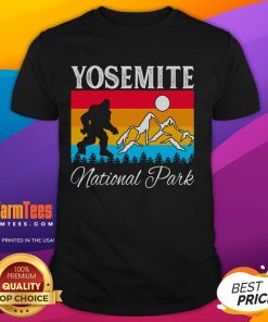 Awesome Yosemite National Park Bigfoot T-Shirt featuring a playful Bigfoot graphic against a scenic backdrop.