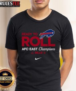 Buffalo Bills 2024 AFC East Division Champions locker room t-shirt featuring team logo and celebratory design.