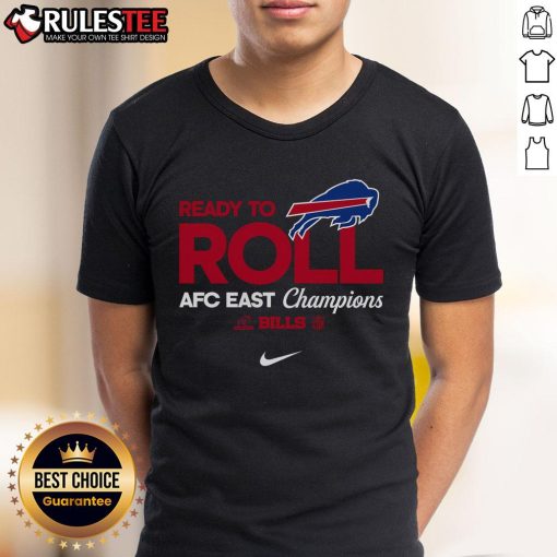 Buffalo Bills 2024 AFC East Division Champions locker room t-shirt featuring team logo and celebratory design.
