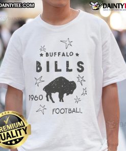 Buffalo Bills Logo 1960 Football T-Shirt featuring vintage design of the iconic NFL team's logo in vibrant colors.