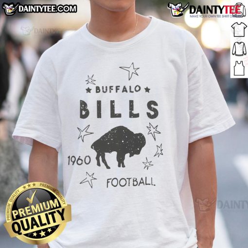 Buffalo Bills Logo 1960 Football T-Shirt featuring vintage design of the iconic NFL team's logo in vibrant colors.