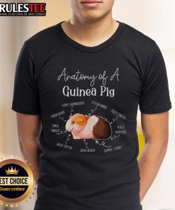Alt Text: Cute Anatomy Of A Guinea Pig T-Shirt featuring a colorful illustration of guinea pig anatomy on a soft fabric.