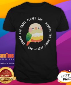 Adorable 'Beware The Green Cheek Conure' T-Shirt featuring a playful parrot design, perfect for bird lovers.
