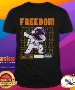 Cute astronaut t-shirt featuring a UFO and alien, perfect for starting your adventure in space.