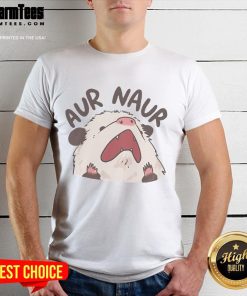 Adorable 'Cute Funny Aur Naur Possum' t-shirt design featuring a playful possum graphic, perfect for animal lovers.