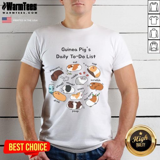 Funny Guinea Pig Lover T-Shirt featuring a cute guinea pig daily to-do list design for pet enthusiasts.