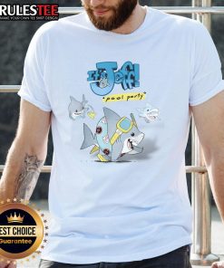 Funny sharks pool t-shirt featuring 'Cute It'S Jeff Shark Vibes' design, perfect for summer fun and beach outings.