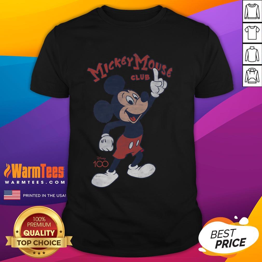Cute Mickey Mouse Club Disney 100 T Shirt Alt Text: Cute Mickey Mouse Club Disney 100 T-Shirt featuring iconic Mickey Mouse design for Disney fans.