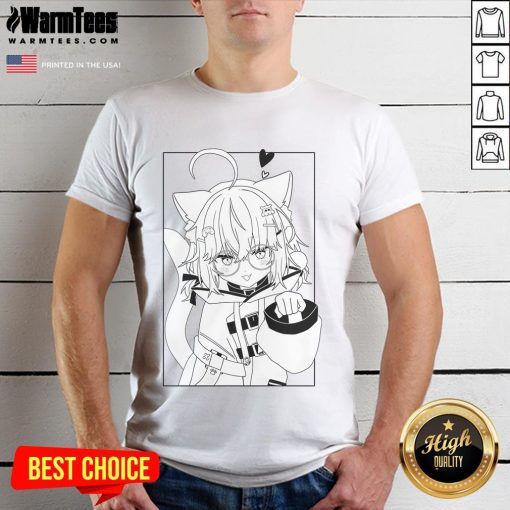 Alt Text: Cute Minikomew Nya Vtuber T-Shirt featuring an adorable cat design perfect for fans of Vtuber merchandise.