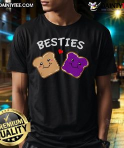 Alt Text: Cute Peanut Butter and Jelly Best Friends T-Shirt featuring playful graphics of PB&J sandwiches, perfect for kids.