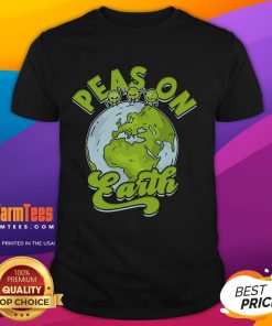 Adorable 'Cute Peas On Earth' T-shirt featuring playful pea characters, perfect for vegetable lovers and casual wear.